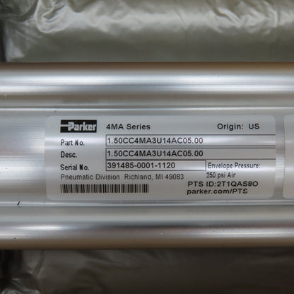 Parker 1.50CC4MA3U14AC05.00 Double Acting Air Cylinder 1-1/2" Bore 5" Stroke NEW