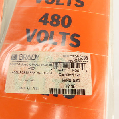 Brady 44500, 44501, 44503 120V, 240V 480V Voltage Label Stickers Markers Lot/120