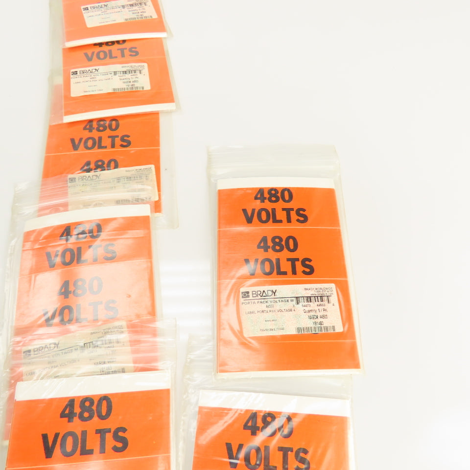 Brady 44500, 44501, 44503 120V, 240V 480V Voltage Label Stickers Markers Lot/120