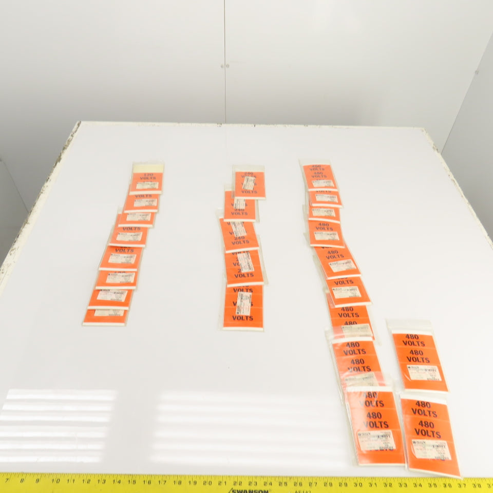 Brady 44500, 44501, 44503 120V, 240V 480V Voltage Label Stickers Markers Lot/120