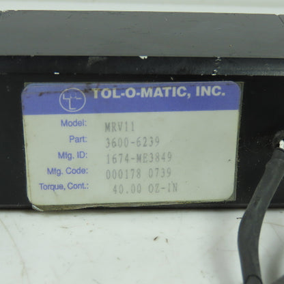 Tol-O-Matic 3600-6239 MRV11 Brushless Servo Motor 40.00 OZ-IN Torque
