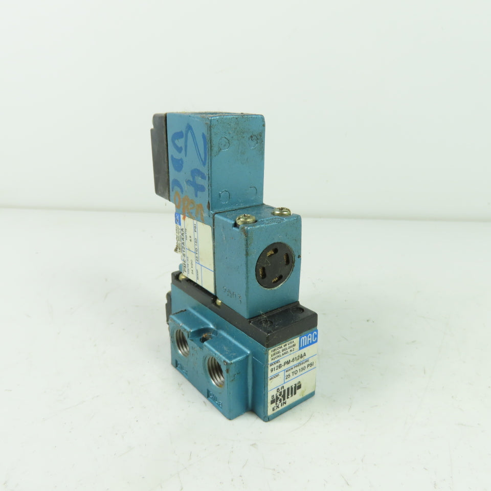 Mac 912B-PM-612AA Solenoid Valve 24VDC 25-150PSI PME-612AAA