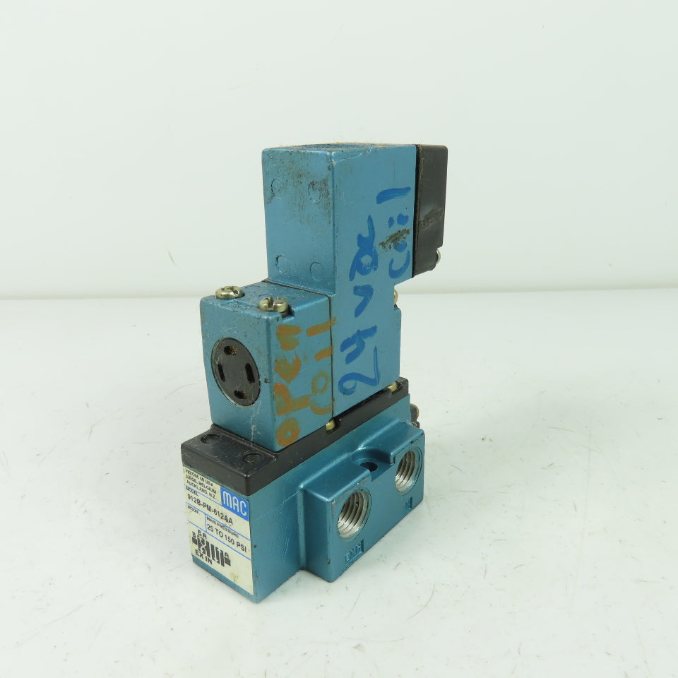 Mac 912B-PM-612AA Solenoid Valve 24VDC 25-150PSI PME-612AAA