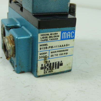 Mac 912B-PM-111AAG Solenoid Valve 120V Coil 25-150PSI PME-111AAAG