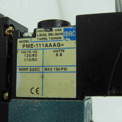 Mac 912B-PM-111AAG Solenoid Valve 120V Coil 25-150PSI PME-111AAAG