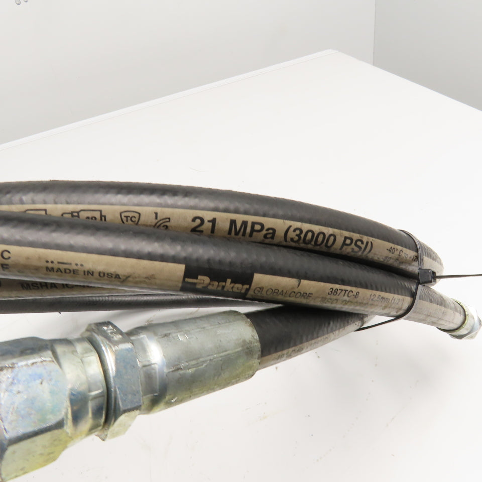 Parker 1/2" (-8) Female Swivel Ends 1/2" Hydraulic Hose Assembly 3000PSI 120"