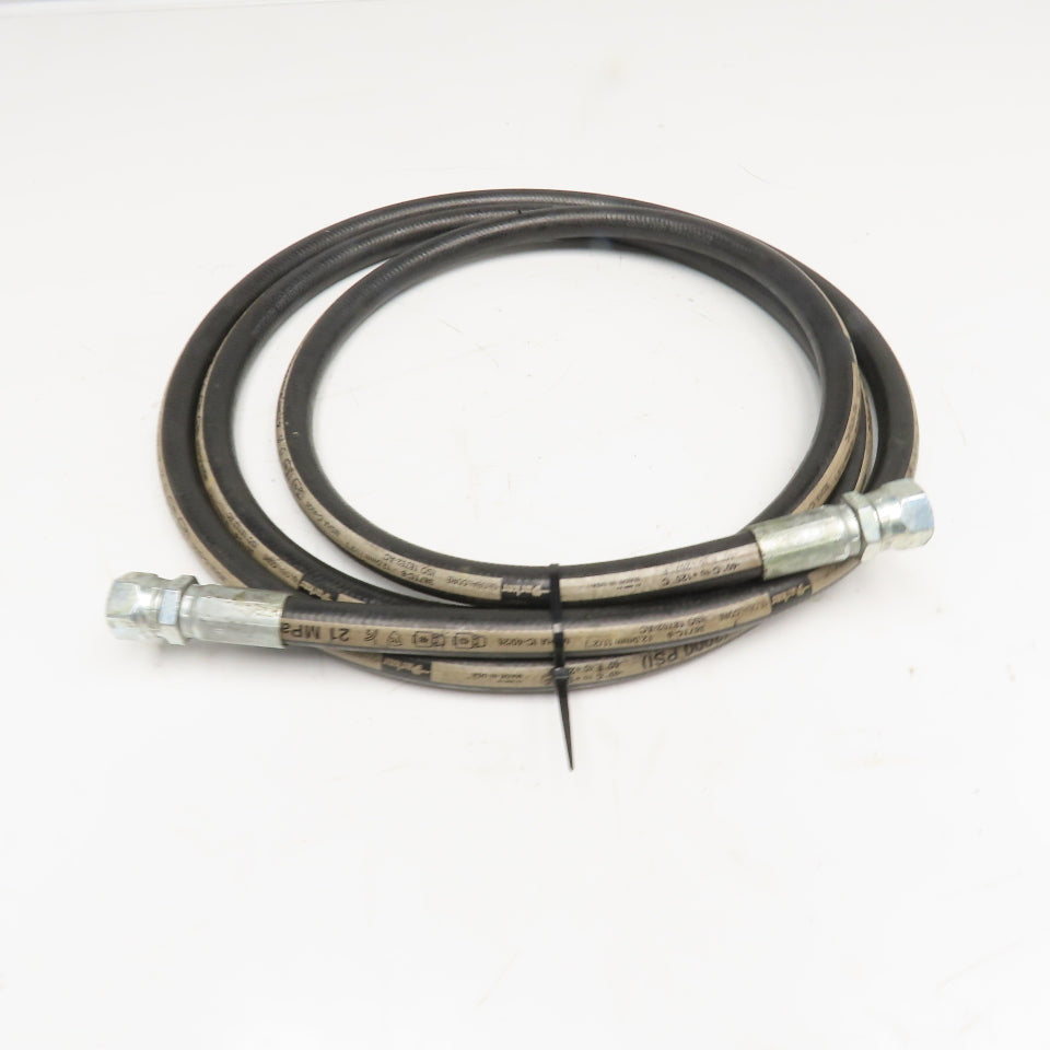 Parker 1/2" (-8) Female Swivel Ends 1/2" Hydraulic Hose Assembly 3000PSI 120"