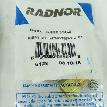 Radnor 64003964 Inert Kit 1/4" Hose WD2107 Lot Of 4