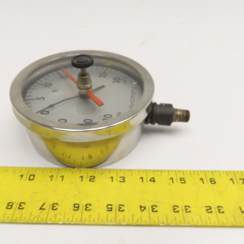 Ashcroft Q-8452 0-30 inHg Vac 0-30PSI Dual Pressure Gauge W/ Max Indicator