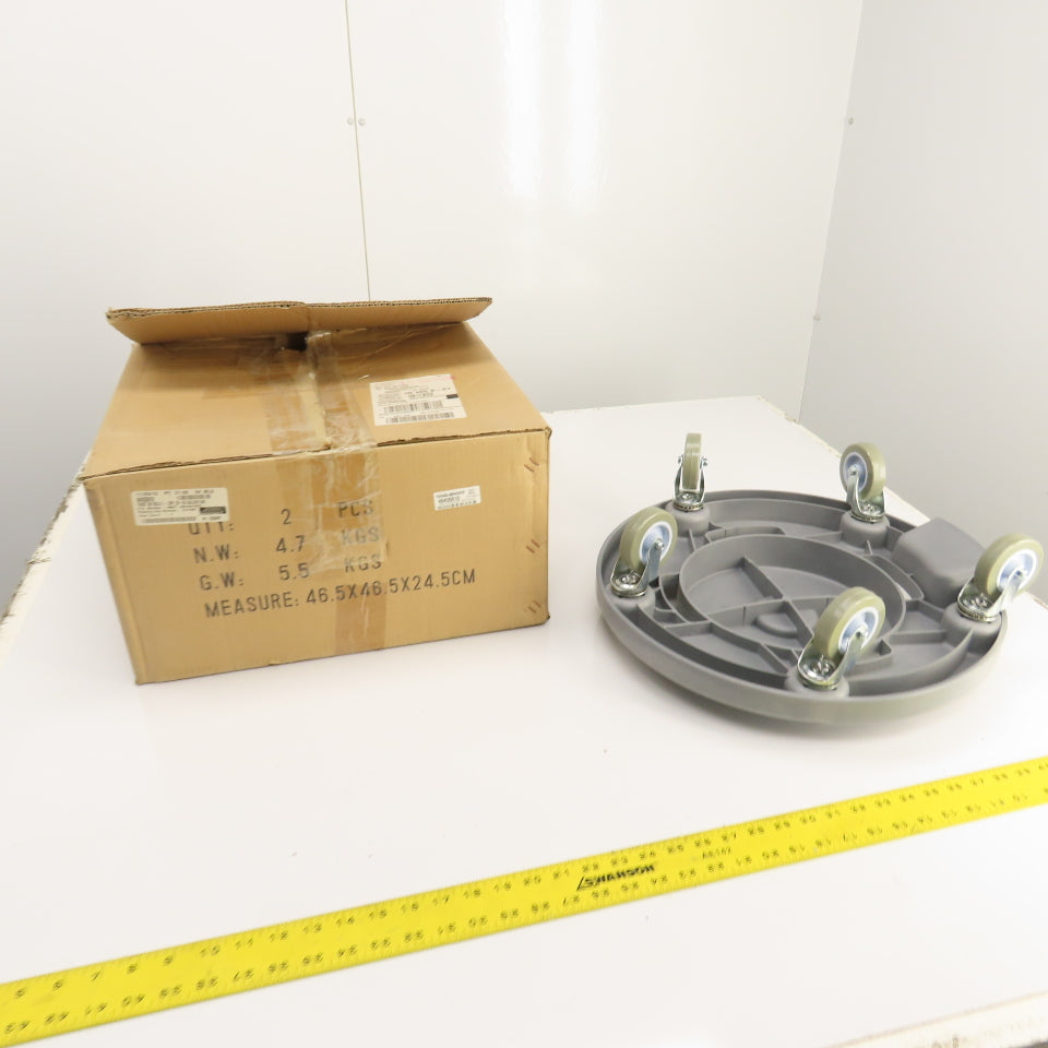 Pro-Source 48435010 Round Polyethylene Twist-On Trash Can Dolly 32-44 Gal