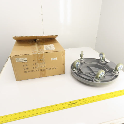 Pro-Source 48435010 Round Polyethylene Twist-On Trash Can Dolly 32-44 Gal