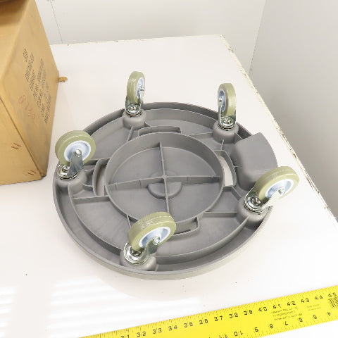 Pro-Source 48435010 Round Polyethylene Twist-On Trash Can Dolly 32-44 Gal