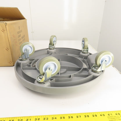 Pro-Source 48435010 Round Polyethylene Twist-On Trash Can Dolly 32-44 Gal