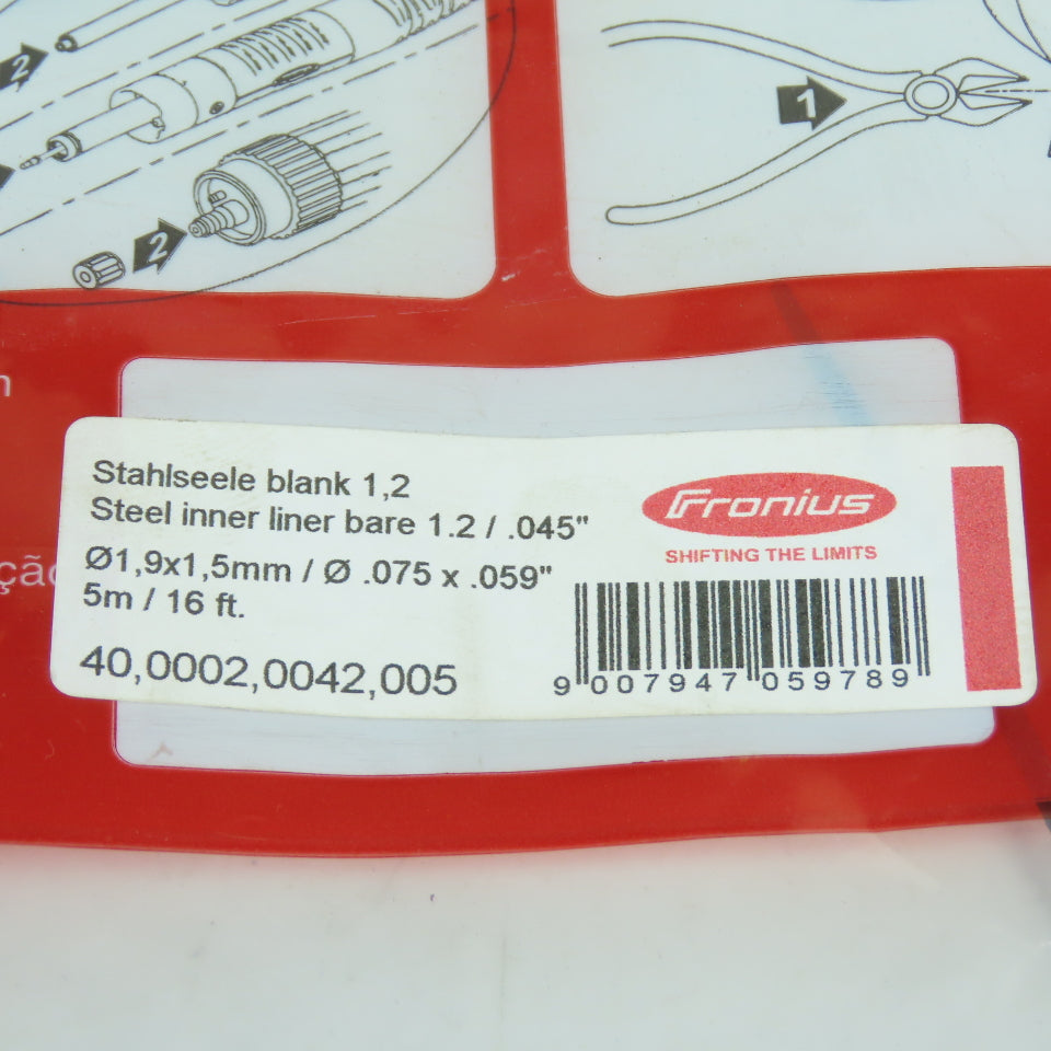Fronius 40,0002,0042,005 0.045 Bare Steel Inner Liner 5m / 16 Ft Long