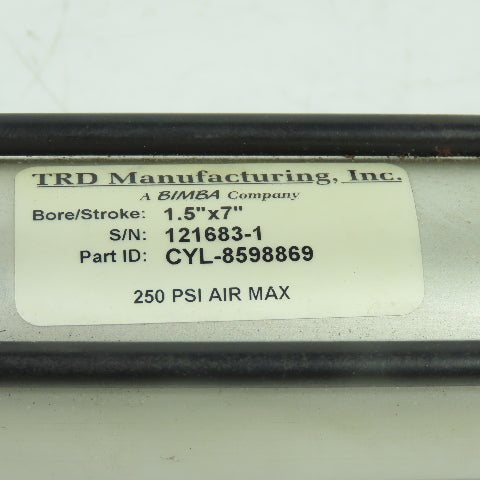TRD CYL-8598869 Double Acting Pneumatic Air Cylinder 1.5" Bore 7" Stroke