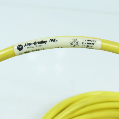 Allen Bradley 889D-F4EC-10 Ser B 4 Pin DC Micro Braid Shield QD Cordset 10 Meter