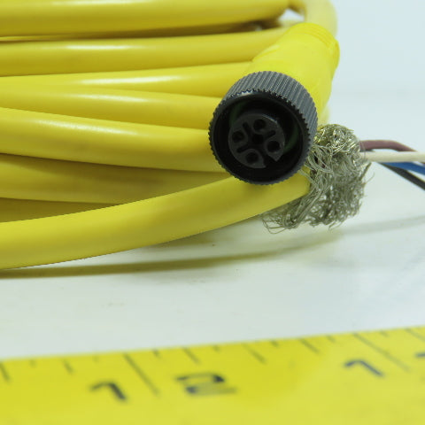 Allen Bradley 889D-F4EC-10 Ser B 4 Pin DC Micro Braid Shield QD Cordset 10 Meter