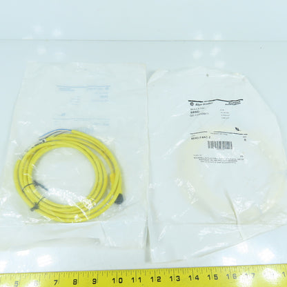 Allen Bradley 889D-F4AC-2 Ser B QD Cordset 4-Pin DC Micro 2 Meter SEALED Lot/2