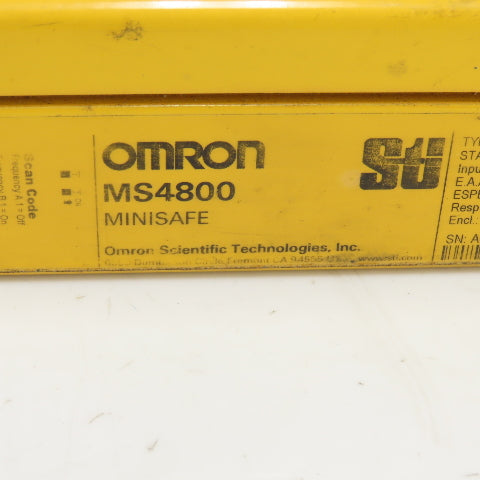 Omron MSF4800-20-0440-X Minisafe Light Curtain Transmitter 24VDC 0.3-20m Range