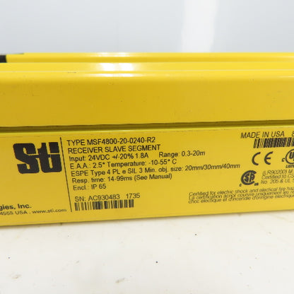 Omron MSF4800-20-0240-R2 Receiver MSF4800-20-0240-X2 Transmitter Safety Curtain