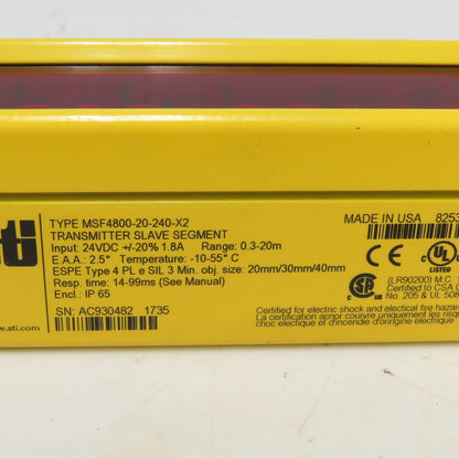 Omron MSF4800-20-0240-R2 Receiver MSF4800-20-0240-X2 Transmitter Safety Curtain