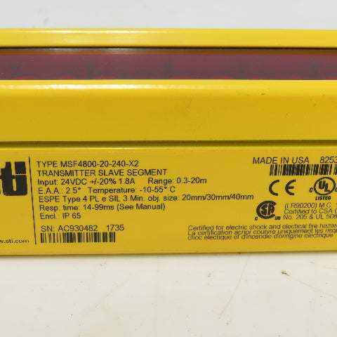 Omron MSF4800-20-0240-R2 Receiver MSF4800-20-0240-X2 Transmitter Safety Curtain