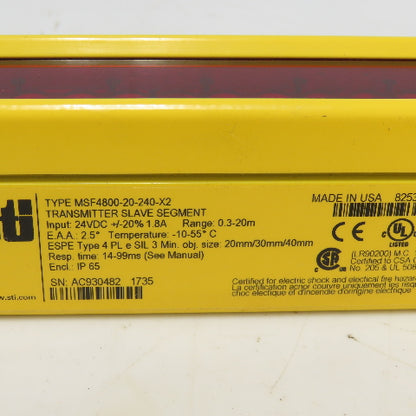 Omron MSF4800-20-0240-R2 Receiver MSF4800-20-0240-X2 Transmitter Safety Curtain