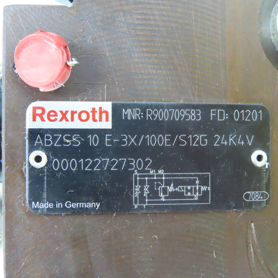 Rexroth ABZSS 10 E-3X/100E/S12G 24K4V R900709583 Accumulator Safety Block 24VDC