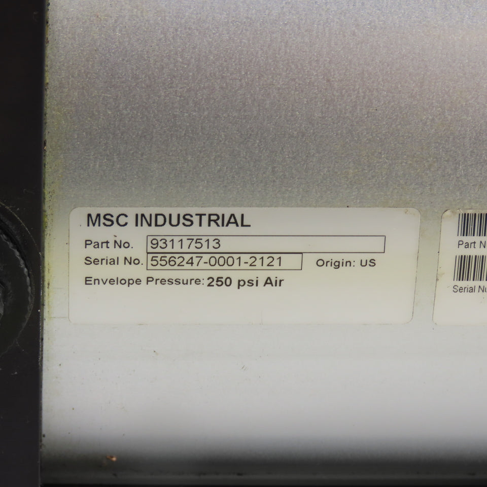 MSC 93117513 Double Acting Pneumatic Cylinder 250PSI Max 6" Bore 4" Stroke