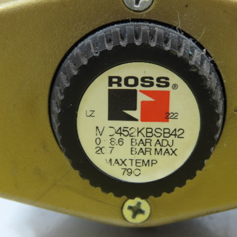 Ross 3900A1018Z Pneumatic Fill / Dump Valve W/ MD452KBSB42 Regulator & 913K77