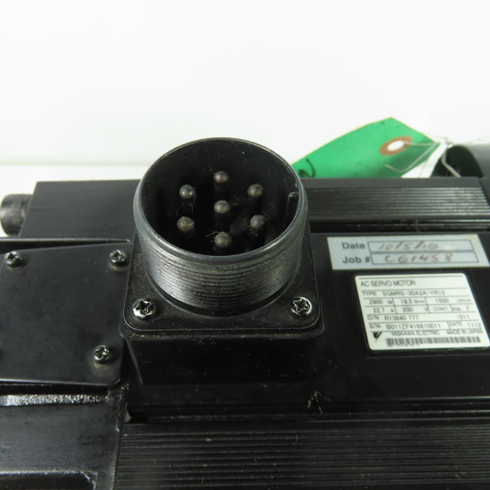 Yaskawa SGMRS-30A2A-YR12 18.5NM AC Servo Motor 2900W 200V 1500RPM