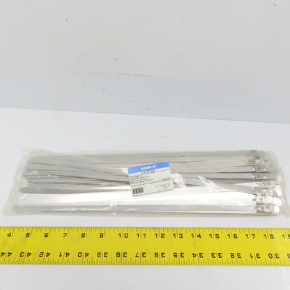BAND-IT AX3759 Tie-Lok Ties 304 Stainless Steel 3/8" x .019" x 14" Bag of 100