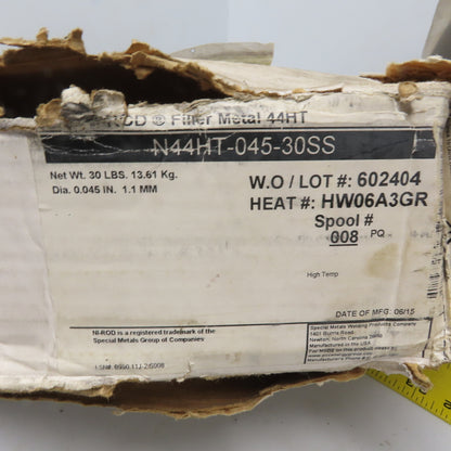 Special Metals N44HT-045-30SS Filler Metal Mig Welding Wire 0.045in 30lb Spool