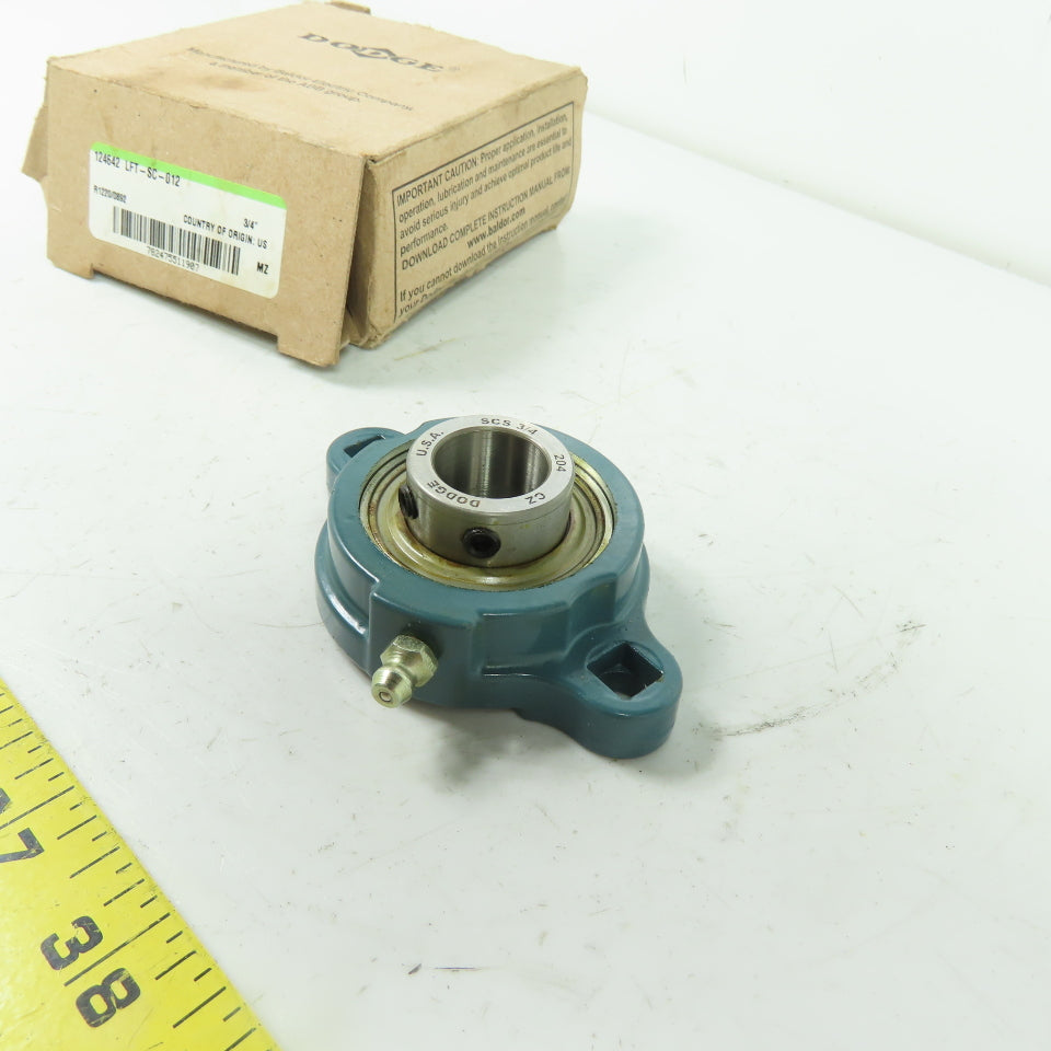 Dodge 124642 2-Bolt Flange Mount Block Ball Bearing 3/4" Bore NEW