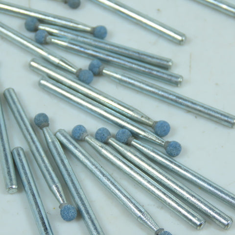 1.50" / 3.7mm Ball Shaped Diamond Burr Grinding Bit Dremel 1/8" Shank Lot Of 40