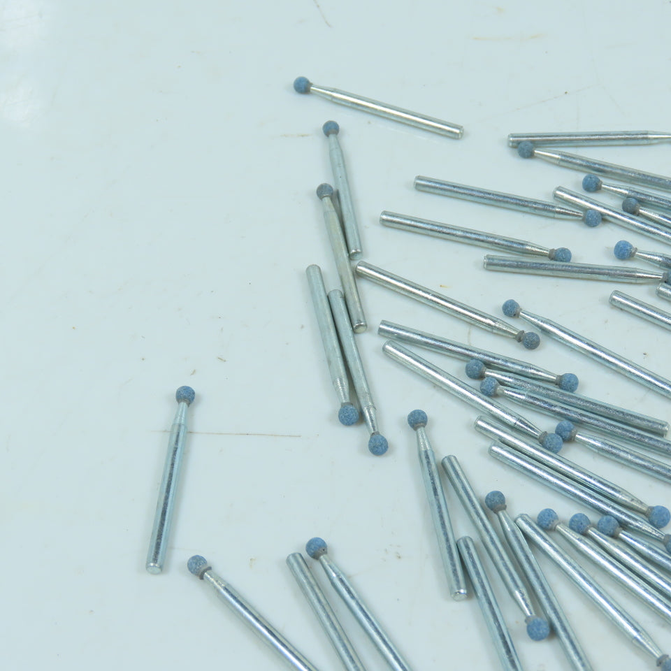 1.50" / 3.7mm Ball Shaped Diamond Burr Grinding Bit Dremel 1/8" Shank Lot Of 40