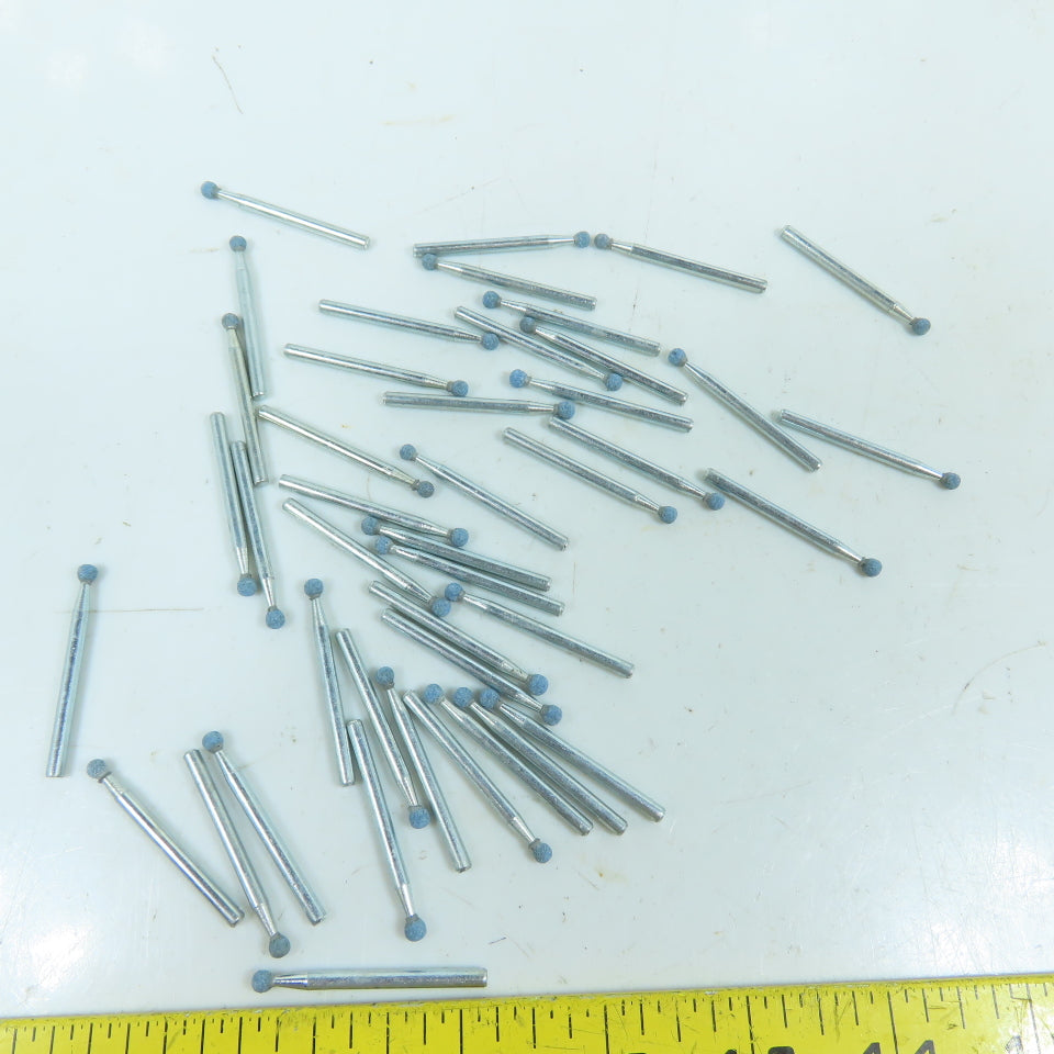 1.50" / 3.7mm Ball Shaped Diamond Burr Grinding Bit Dremel 1/8" Shank Lot Of 40