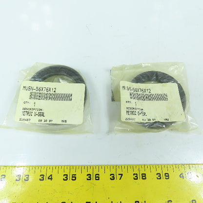 MUSN-56x76x12 225487 Metric U-Seal 56mm ID x 76mm OD x 12mm Wide Lot Of 2