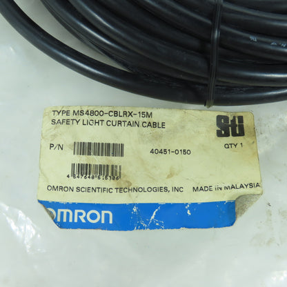 Omron 40451-0150 MS4800-CBLRX-15M Safety Light Curtain Cable NEW