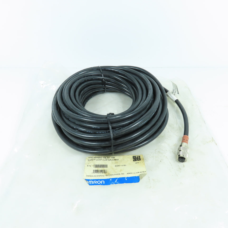 Omron 40451-0150 MS4800-CBLRX-15M Safety Light Curtain Cable NEW