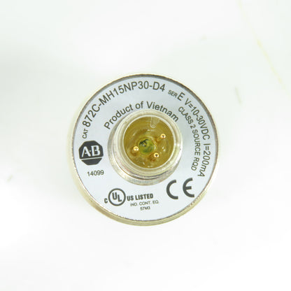 Allen Bradley 872C-MH15NP30-D4 Inductive Proximity Sensor 10-30VDC 3-Pin Male