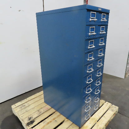 Steelage 20 Drawer Steel Small Parts Card Catalog Bin Drawer Unit 19"x 28" x 52"