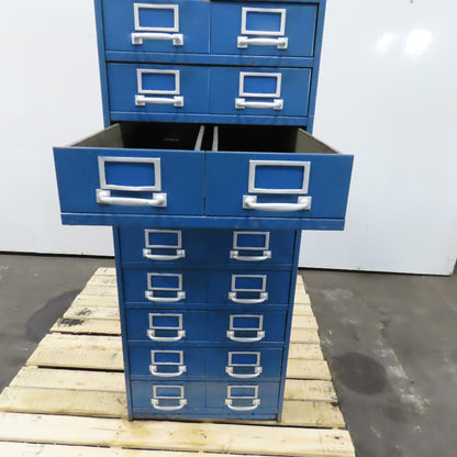 Steelage 20 Drawer Steel Small Parts Card Catalog Bin Drawer Unit 19"x 28" x 52"
