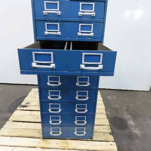 Steelage 20 Drawer Steel Small Parts Card Catalog Bin Drawer Unit 19"x 28" x 52"
