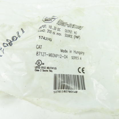 Allen Bradley 871ZT-MB3NP12-D4 Inductive Proximity Sensor 10-30VDC 200mA