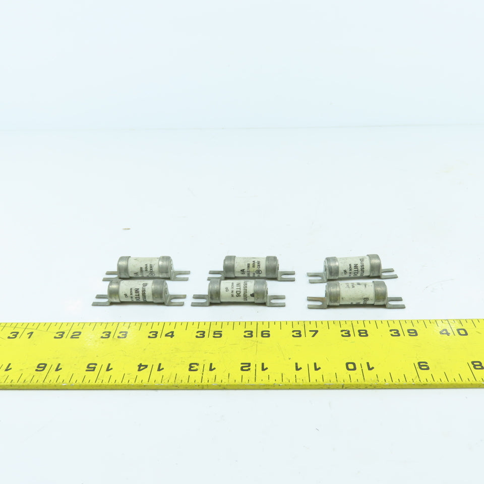 Bussmann NITD6 6A 550VAC British IEC Fuses Lot Of 6