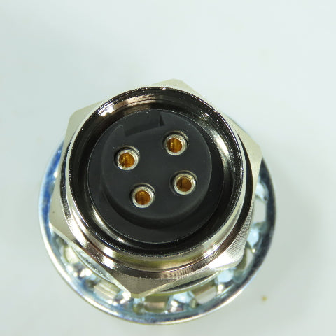 Panel Mount Bulkhead Circular Connector 24V 4-Pin Male x Female