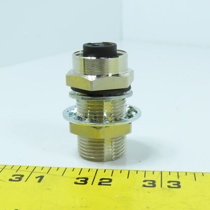 Panel Mount Bulkhead Circular Connector 24V 4-Pin Male x Female