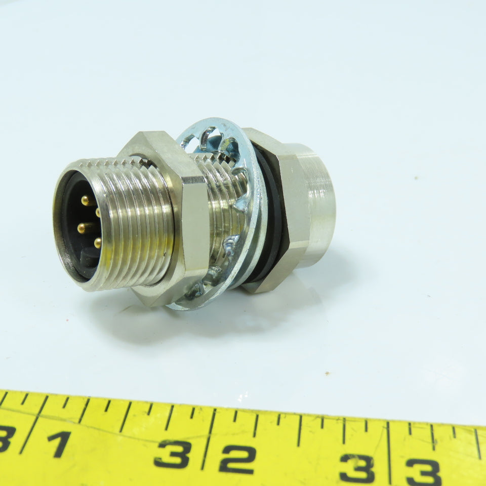 Panel Mount Bulkhead Circular Connector 24V 4-Pin Male x Female