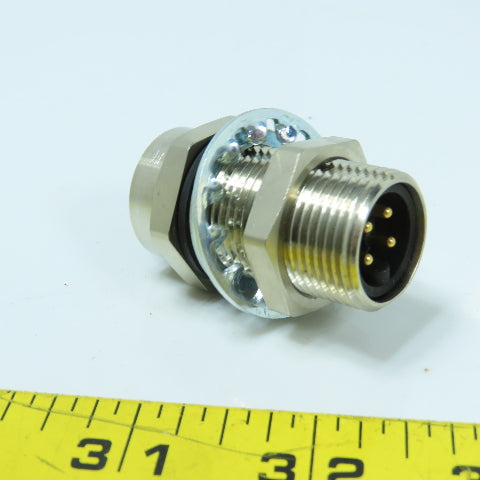 Panel Mount Bulkhead Circular Connector 24V 4-Pin Male x Female